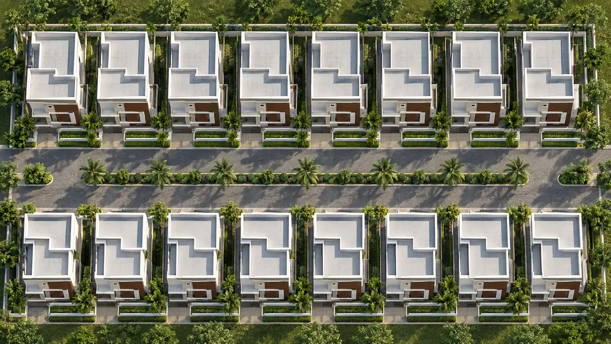 Grandeur community masterplan, straight-down aerial concept render